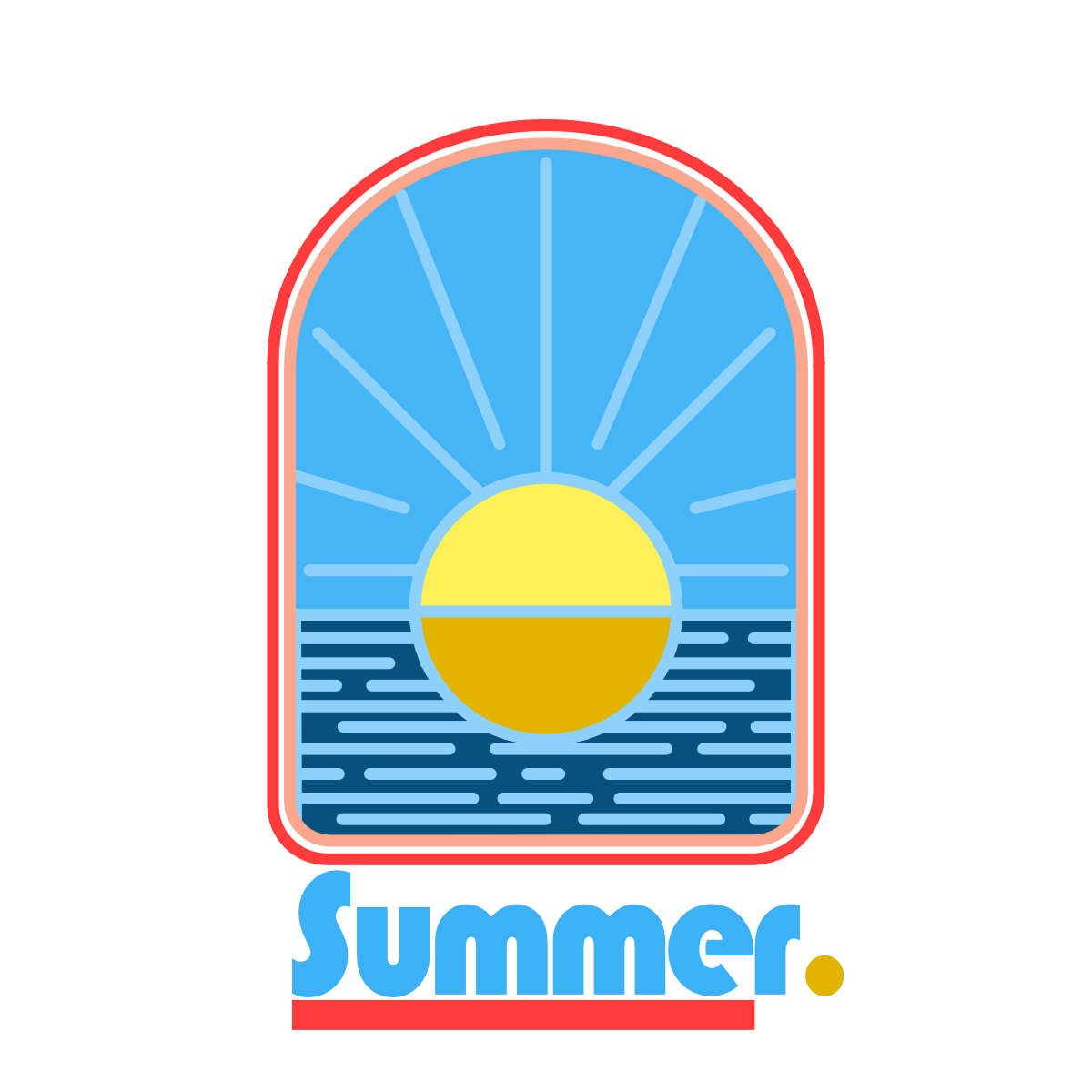 Retro themed sunset badge